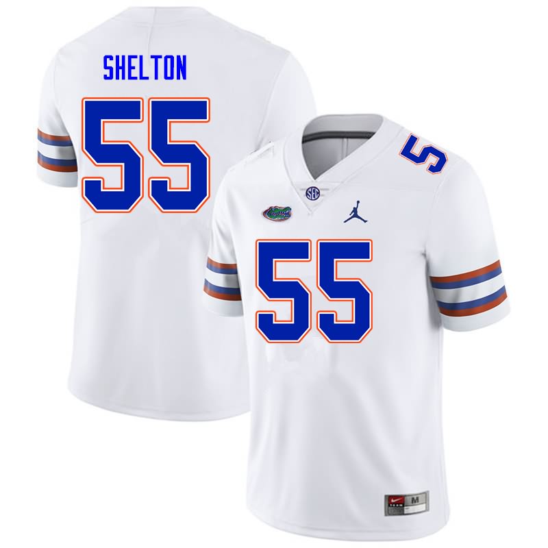 Men's NCAA Florida Gators Antonio Shelton #55 Stitched Authentic Nike White College Football Jersey UPH1565XS